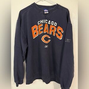 Vintage Chicago Bears Crewneck Reebok Mens L Heavyweight Y2K Navy Blue Spellout